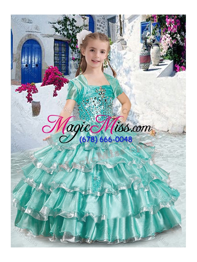 wholesale classical ball gown apple green mini quinceanera dresses with ruffled layers