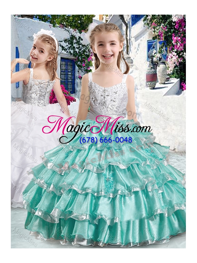 wholesale romantic straps mini quinceanera dresses with ruffled layers and appliques