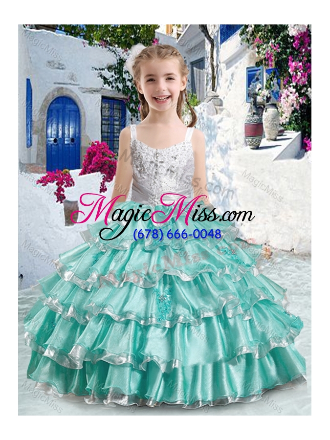 wholesale romantic straps mini quinceanera dresses with ruffled layers and appliques