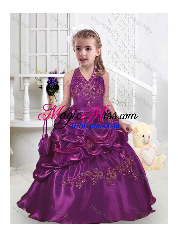 wholesale top selling halter top mini quinceanera dresses with appliques and bubles