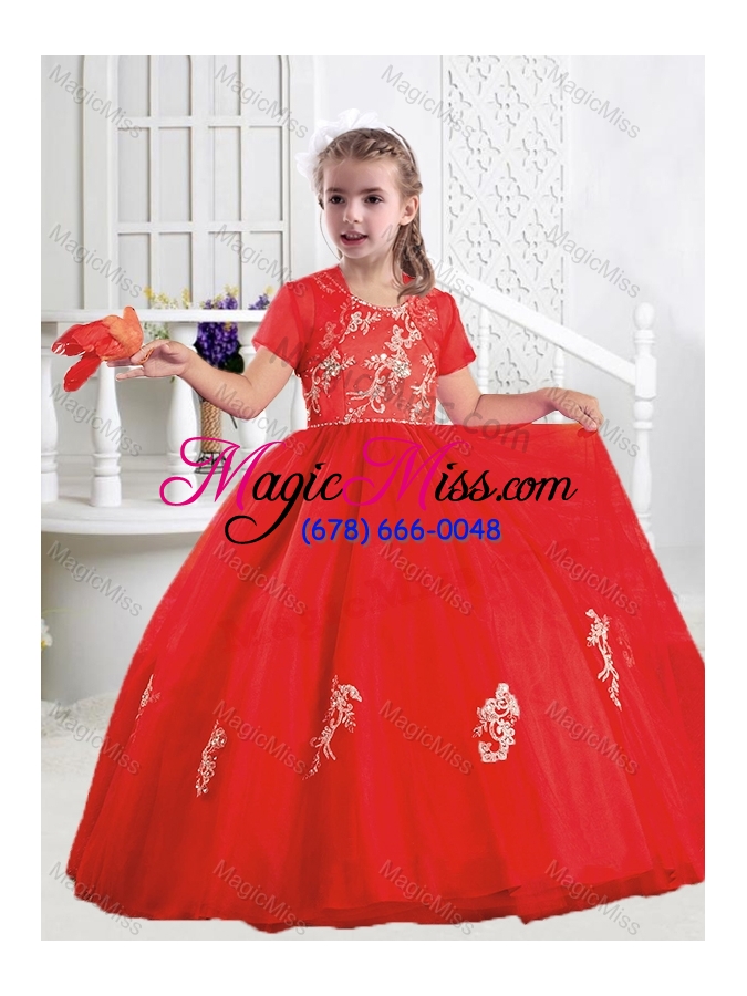 wholesale best ball gown scoop appliques mini quinceanera dresses in red