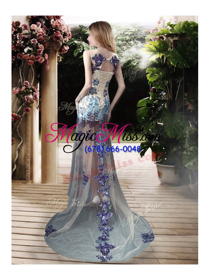 wholesale lovely 2016 empire scoop appliques wedding dresses with brush train