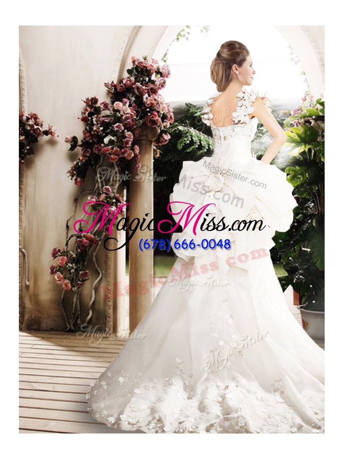 wholesale 2016 new style high low straps wedding dresses with appliques