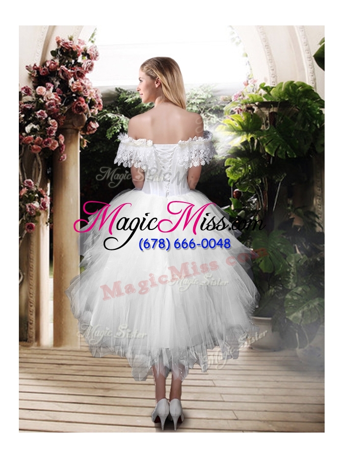 wholesale 2016 new style off the shoulder wedding dresses with high low