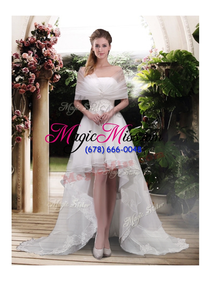 wholesale 2016 classical high low a line wedding dresses with appliques