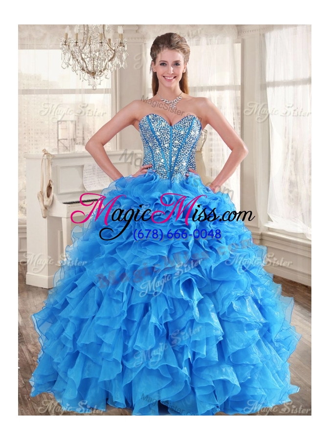 wholesale customized ball gown beaded sweet 16 gown and sequined short  dama dresses ruffled mini quinceanera dress