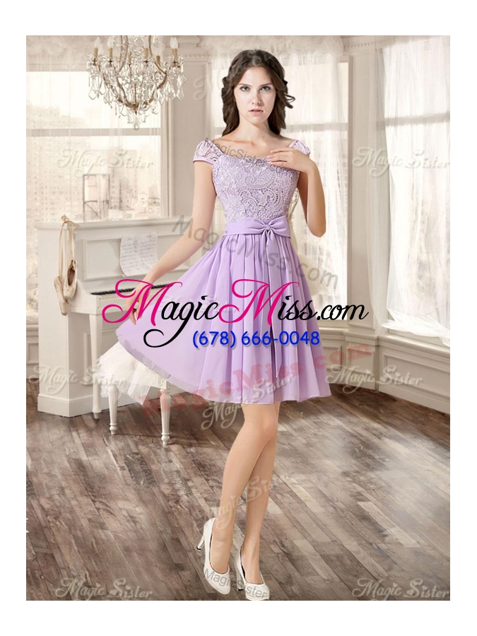wholesale gorgeous ruffled and beaded fuchsia quinceanera dress and laced lavender short dama dresses