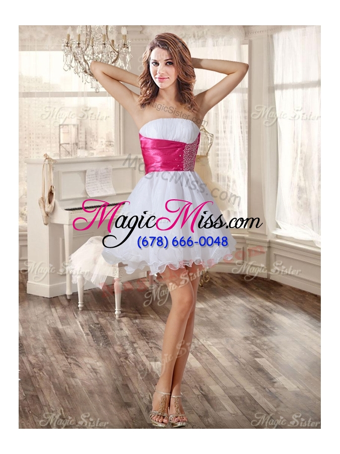 wholesale wonderful ruffled and applique quinceanera dress and short beaded white dama dresses