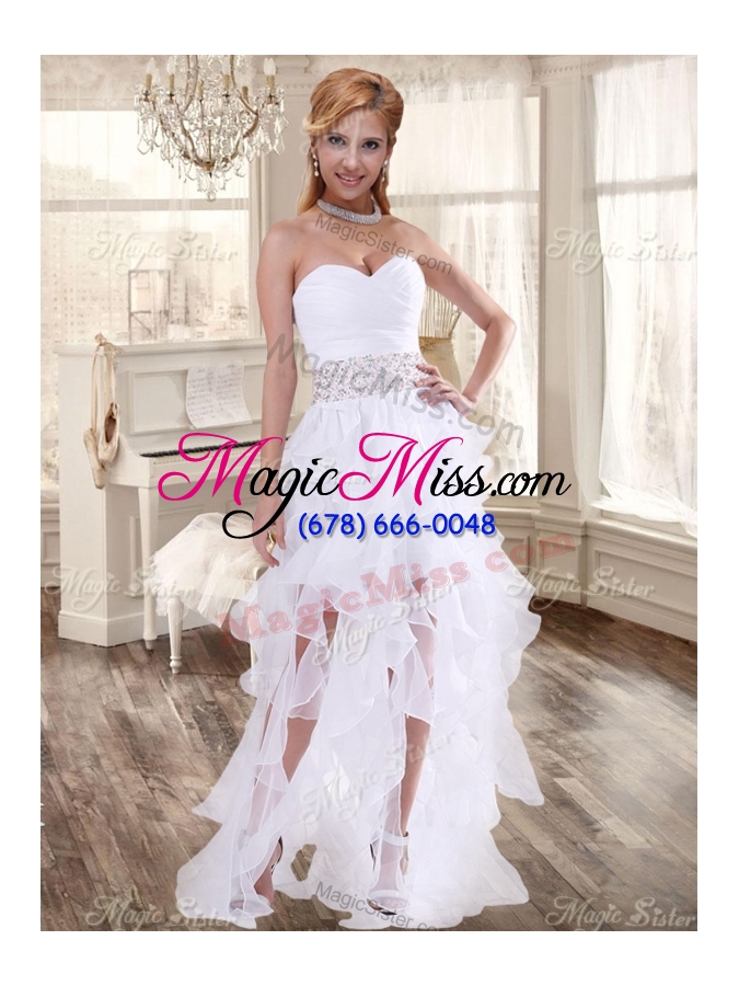 wholesale lovely taffeta applique and beaded red quinceanera dress and asymmetrical white dama dresses