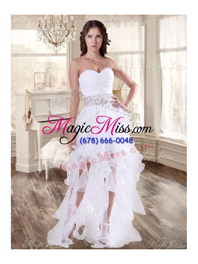 wholesale lovely taffeta applique and beaded red quinceanera dress and asymmetrical white dama dresses