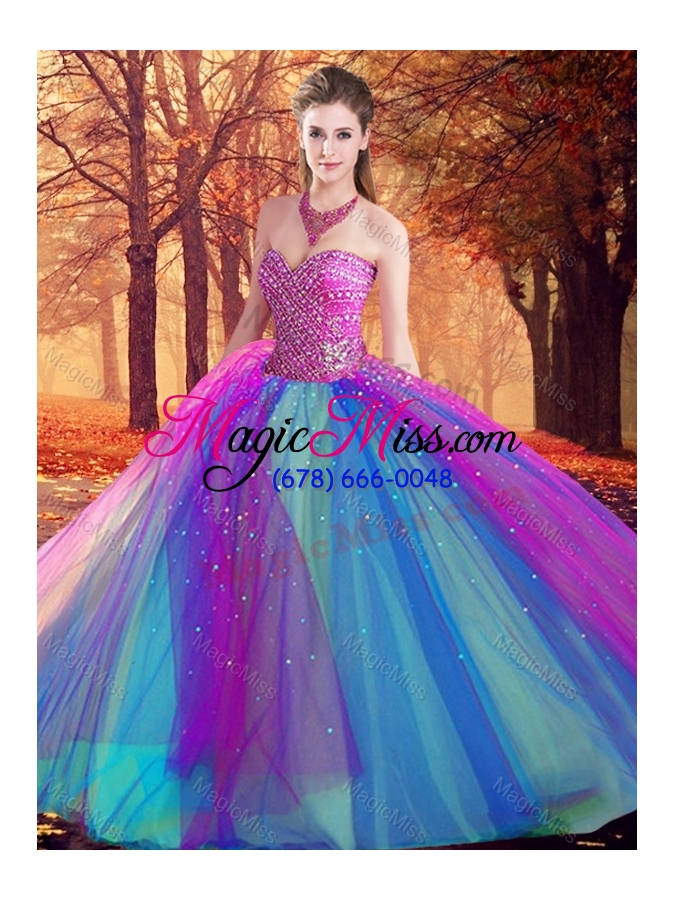 wholesale custom fit multi color quinceanera dress with beading