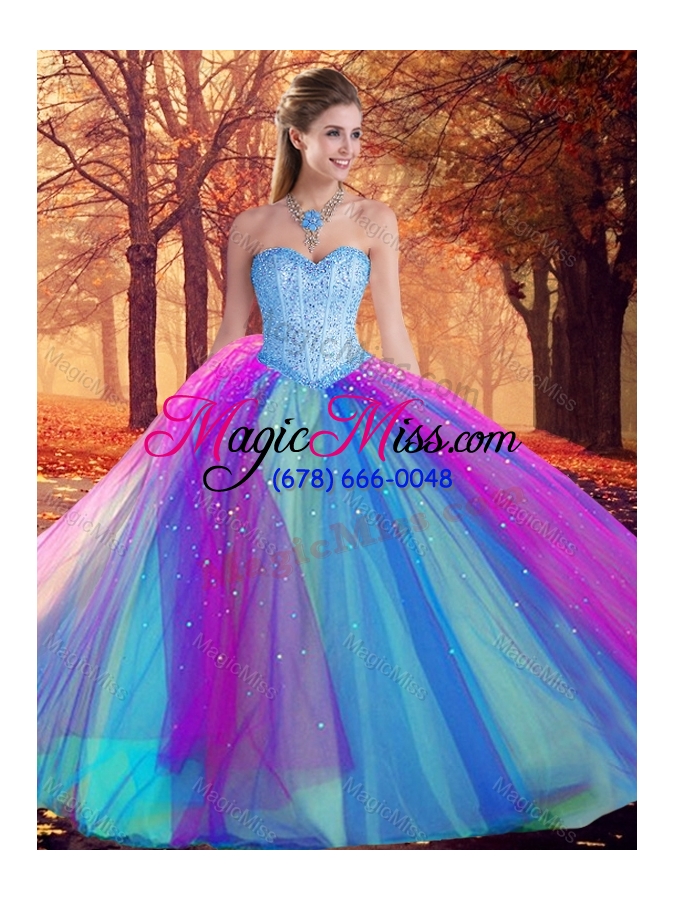 wholesale colorful multi color quinceanera dress with beading