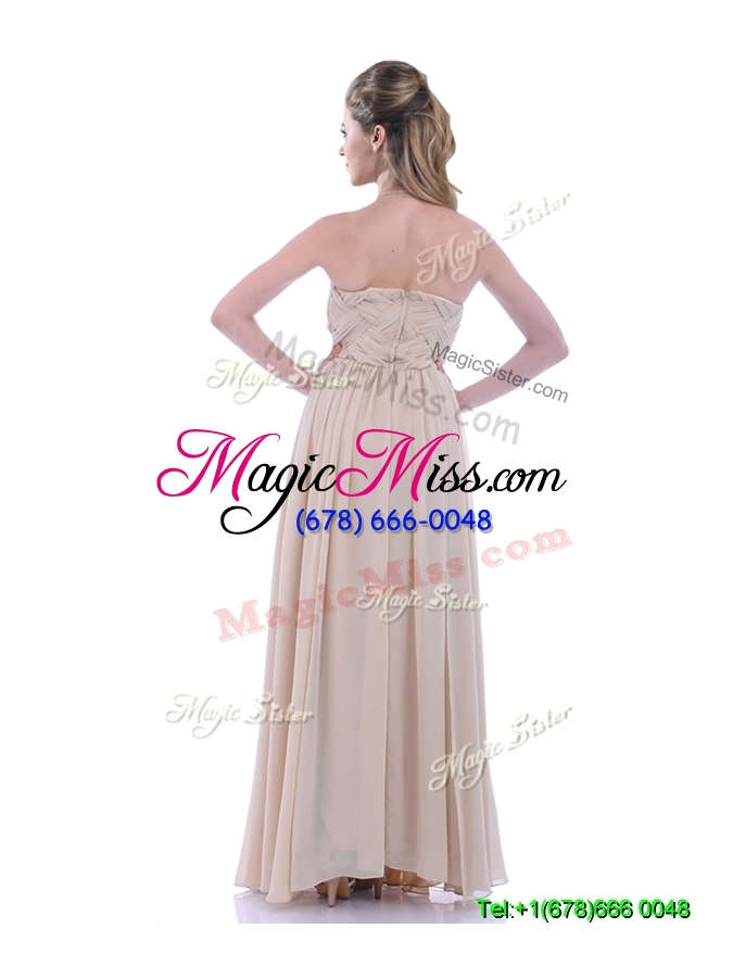 wholesale discount empire champagne chiffon dama dress with beading and ruching