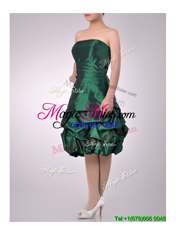 wholesale classical taffeta strapless bubble dama dress in dark green
