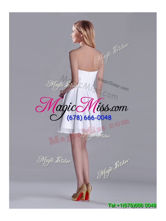 wholesale 2016 elegant empire strapless beaded white dama dress in chiffon