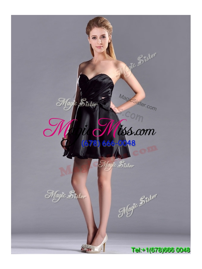 wholesale exquisite bowknot organza short dama dress with zipper up