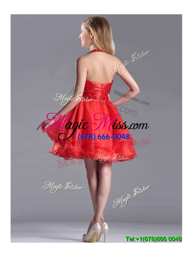wholesale modern beaded decorated top and halter top dama dress in organza