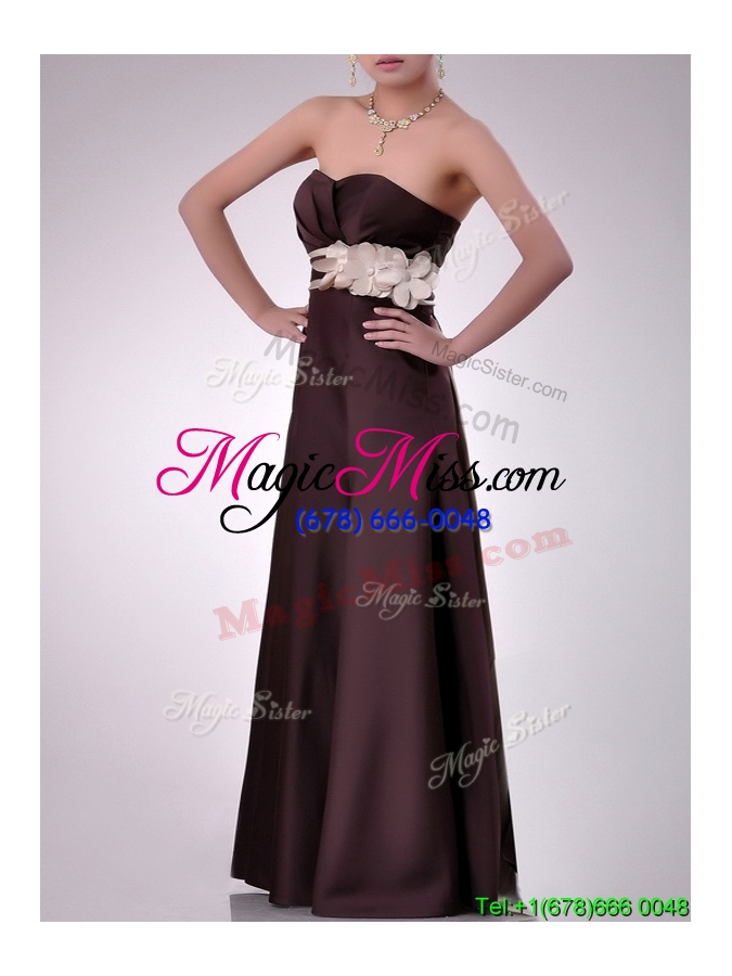 wholesale beautiful applique decorated waist brown mother groom dress in taffeta