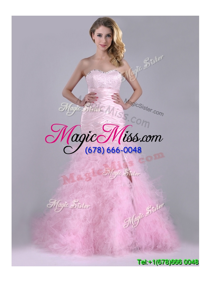 wholesale luxurious ruffled taffeta and tulle cheap dress with beading and sequins