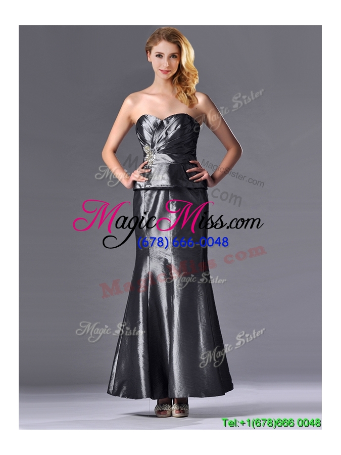 wholesale mermaid sweetheart ankle-length silver mother groom dress with beading