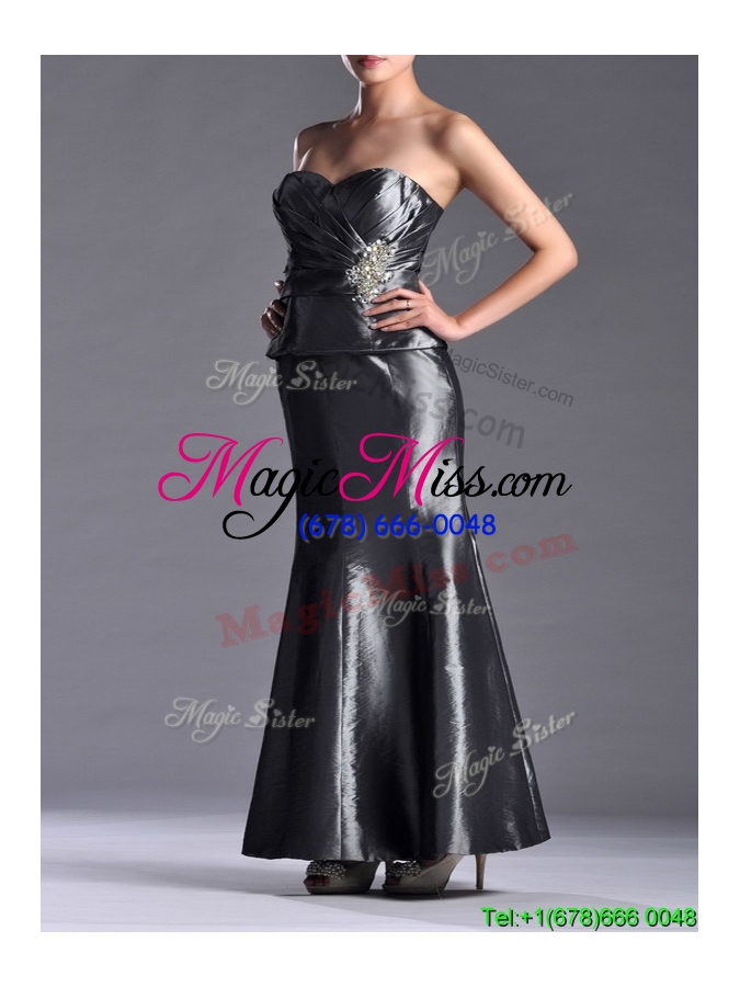 wholesale mermaid sweetheart ankle-length silver mother groom dress with beading
