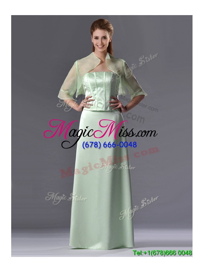 wholesale elegant column strapless ruching mother groom dress with jacket