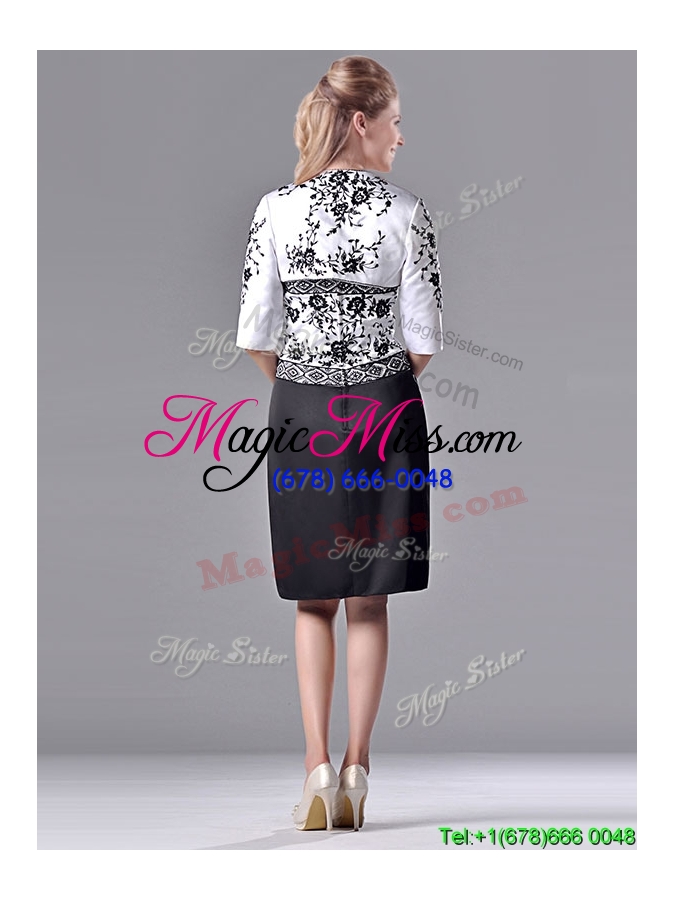 wholesale elegant  column strapless knee-length short mother groom dress with jacket
