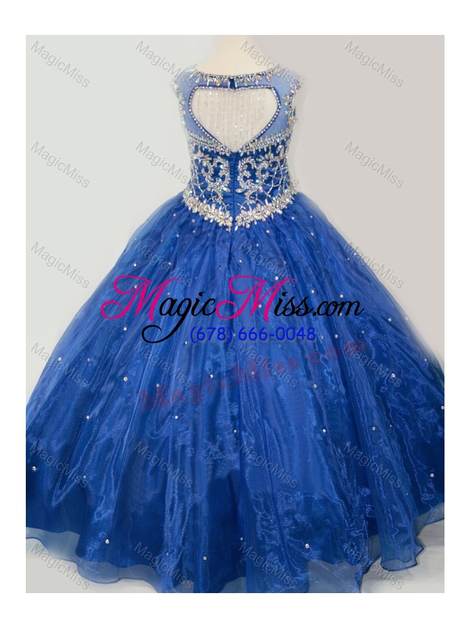 wholesale beautiful beaded bodice open back mini quinceanera dress in royal blue
