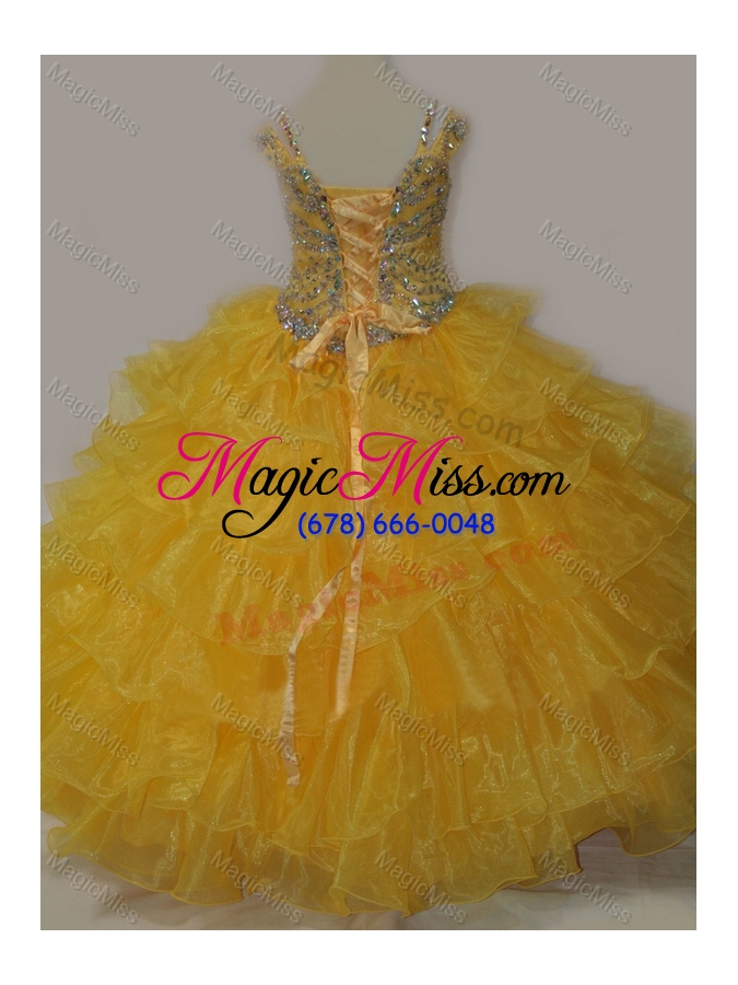 wholesale beautiful sweetheart  mini quinceanera dress with spaghetti straps in yellow