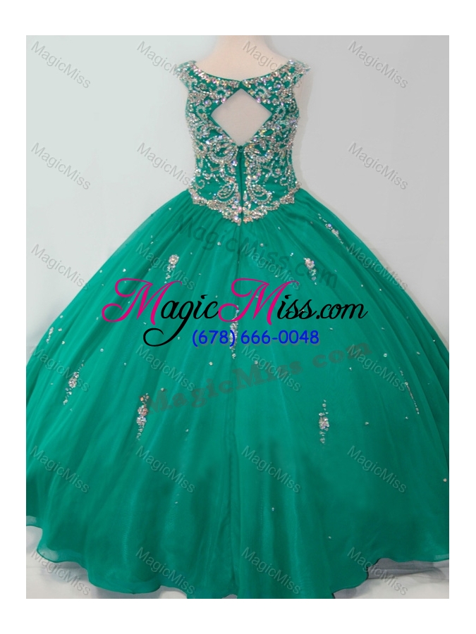 wholesale classical puffy skirt scoop dark green mini quinceanera dress with beading
