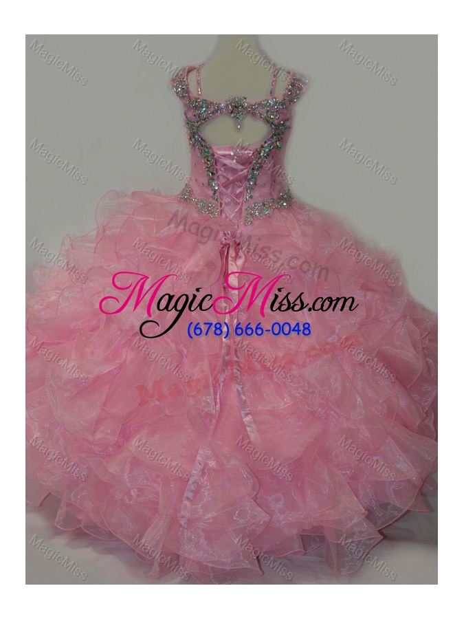 wholesale popular v-neck ruffled mini quinceanera dress with spaghetti straps and sequins
