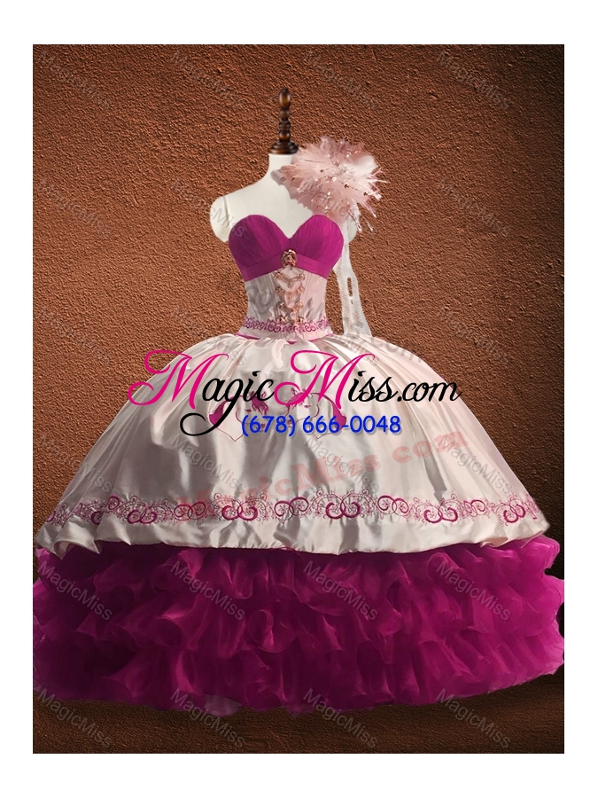 wholesale new arrivals ruffled layers and patterned red custom make quinceanera dress in organza and taffeta