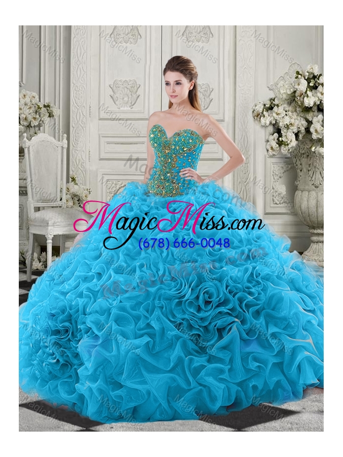wholesale exclusive beaded bodice and ruffled sweetheart sweet fifteen dresses in baby blue