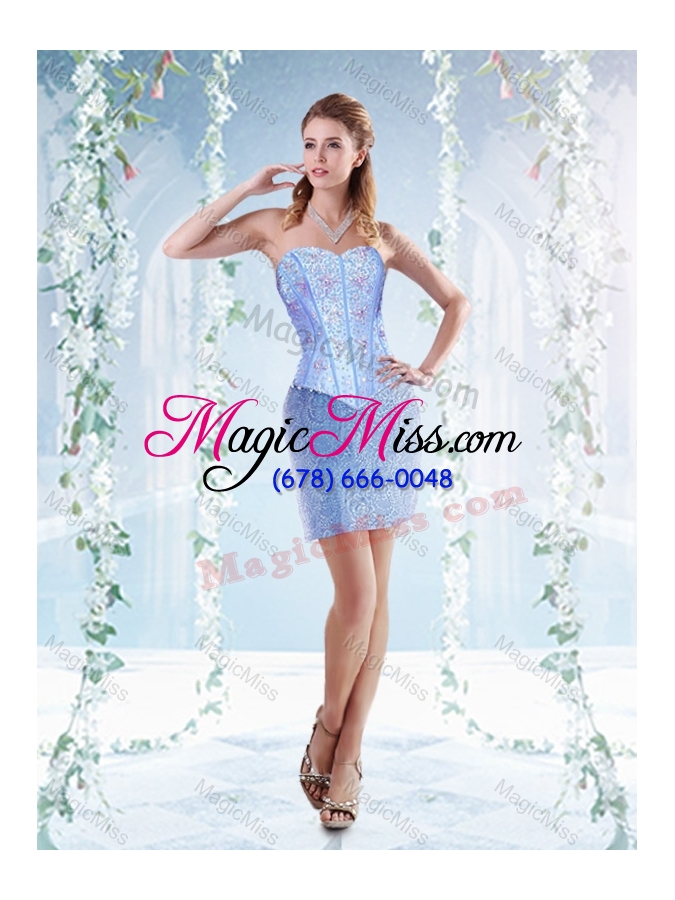 wholesale modern visible boning big puffy sweet sixteen dresses in aquamarine