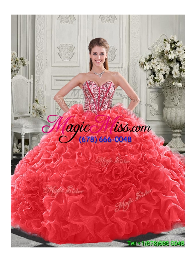 wholesale pretty puffy skirt visible boning apple green sweet 16 dress with beading and ruffles