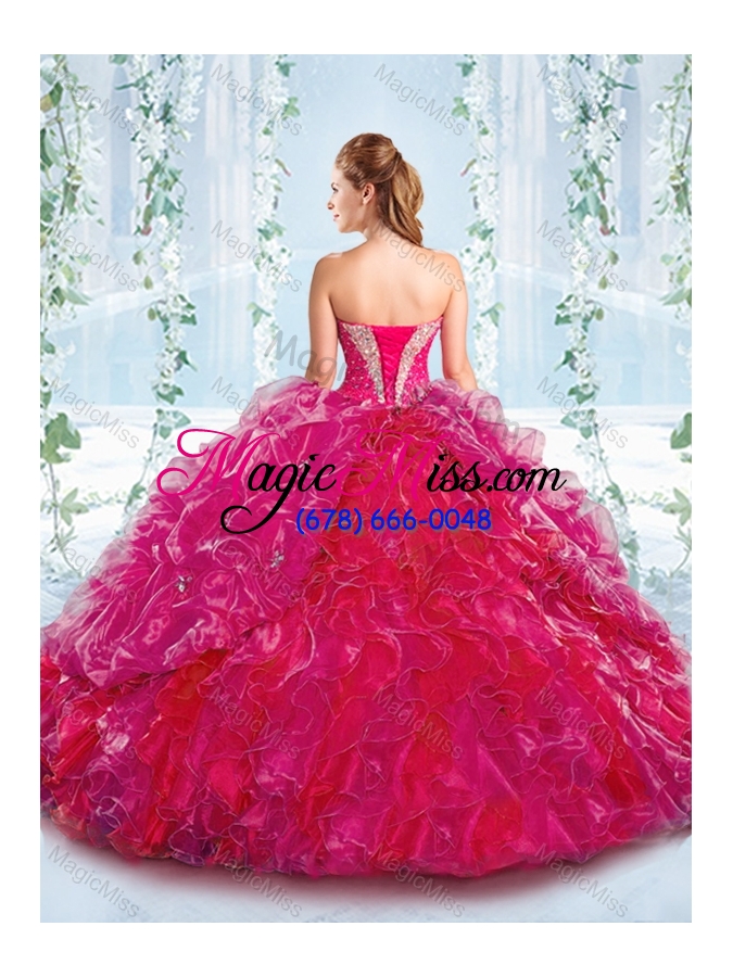 wholesale best selling sweetheart quinceanera dress with beaded bodice and ruffles