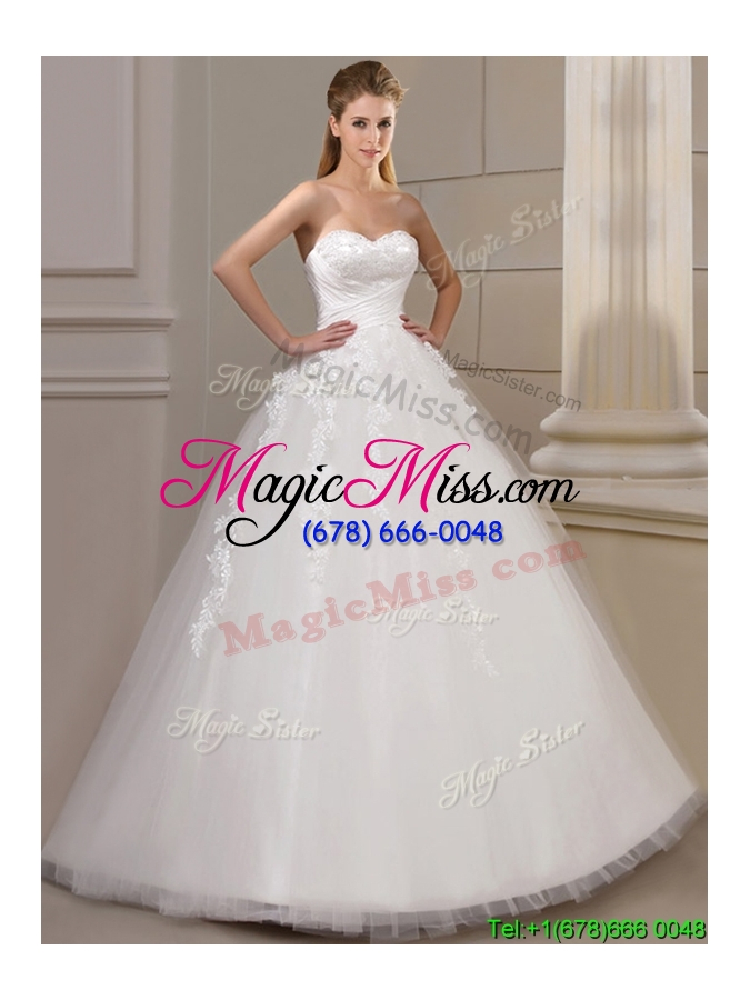 wholesale 2016 ball gown court train wedding dresses with appliques and ruching