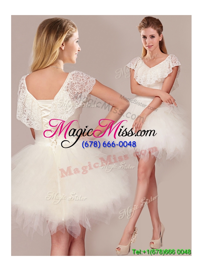 wholesale fashionable high low detachable wedding dresses with lace and ruffles