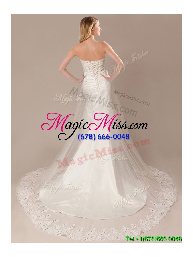 wholesale sexy mermaid strapless wedding dresses with beading and appliques