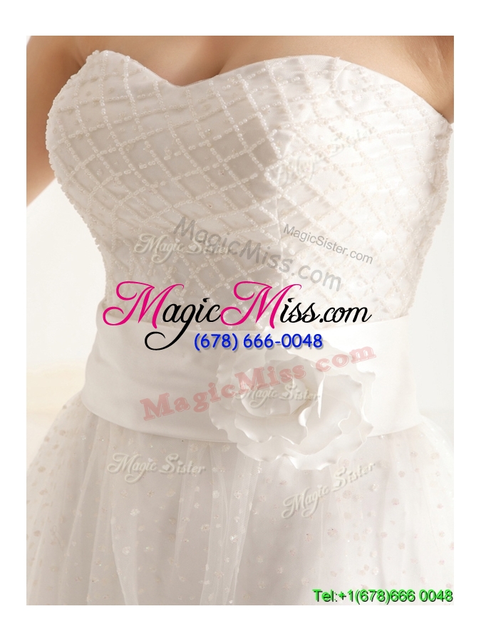 wholesale fashionable beaded and sashes wedding dresses with empire