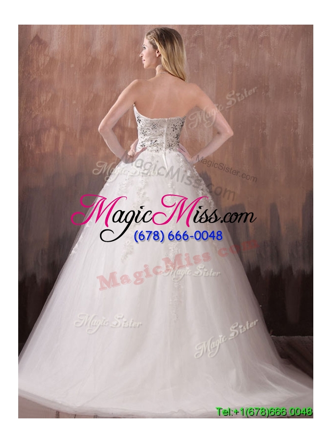 wholesale perfect a line sweetheart wedding dresses with beading and appliques