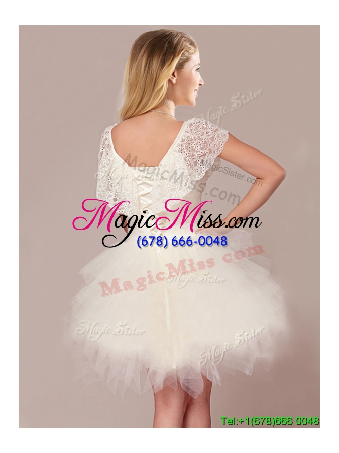 wholesale popular laced and ruffled detachable wedding dresses with high low