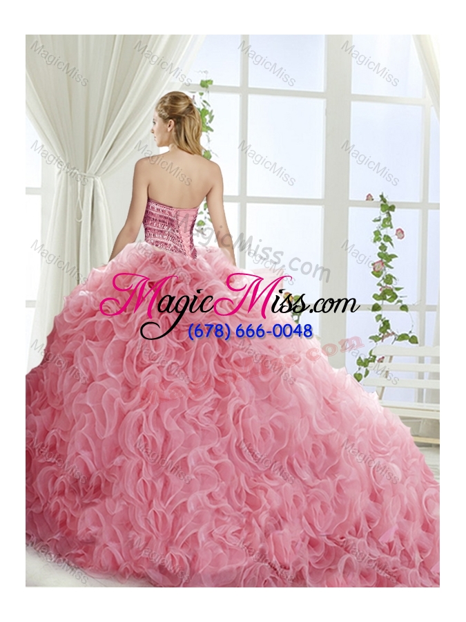 wholesale classical big puffy beaded detachable quinceanera gowns  in rolling flower