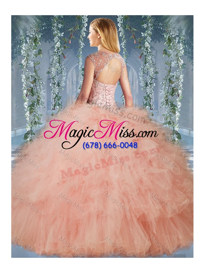 wholesale exclusive beaded and ruffled vestidos de quinceanera dress with detachable straps