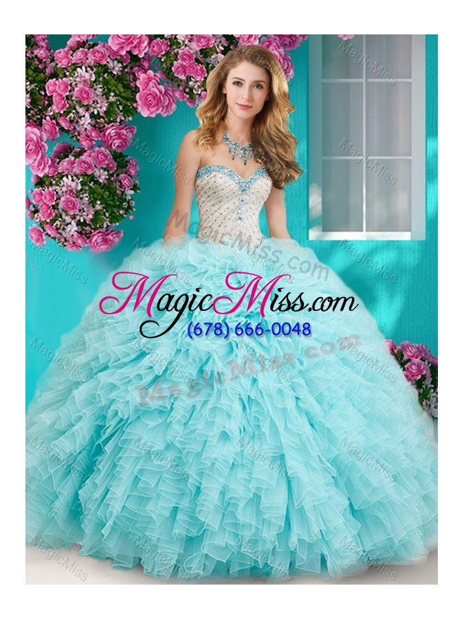 wholesale feminine really puffy floor length quinceanera dress with beading and ruffles
