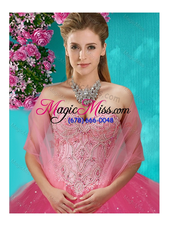 wholesale new style rainbow beaded and applique quinceanera dress with detachable straps