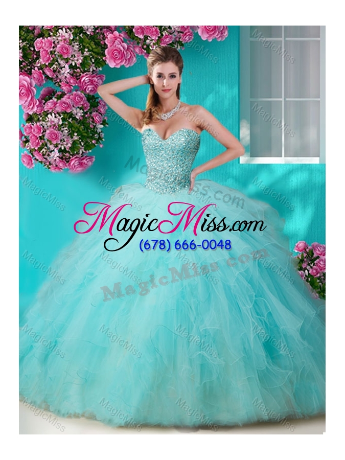 wholesale gorgeous beaded and ruffled big puffy quinceanera dress in champagne