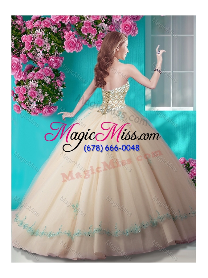 wholesale exquisite applique and rhinestoned big puffy quinceanera dress in red