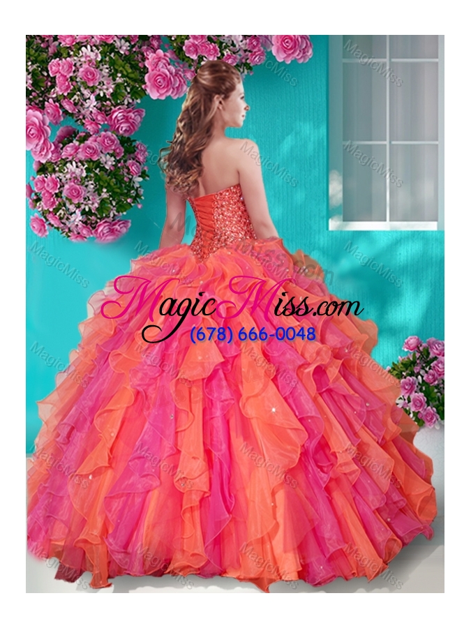 wholesale lovely beaded and ruffles sweetheart sweet 16 dress in big puffy