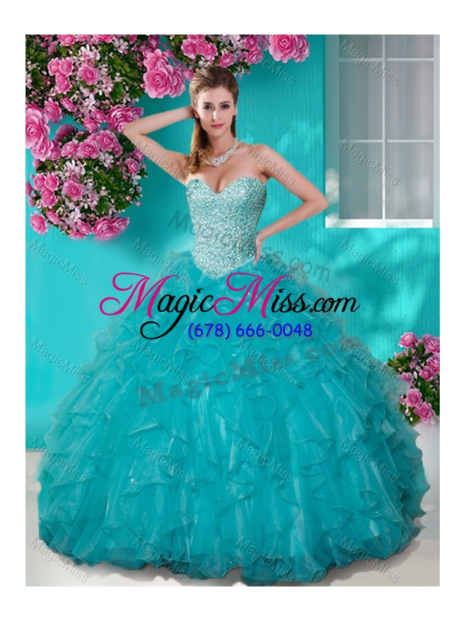 wholesale lovely beaded and ruffles sweetheart sweet 16 dress in big puffy